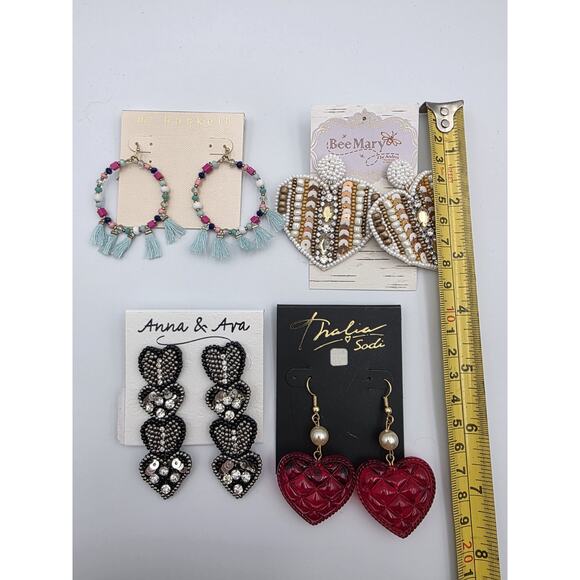 Hearts Fashion Jewelry Lot Earrings 90's Funky - Picture 6 of 6